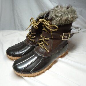 Daily Shoes Women Zip up & Lace up Duck Boots Shoes Size 13